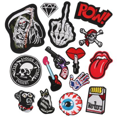 China Sustainable Iron On Patches 15 Pieces of Cool Fabric Embroidered Patches Applique Matching Kit Pattern Patches for sale