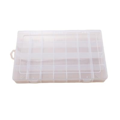 China Sustainable Clear Storage Plastic Container With Adjustable Movable Dividers 28 Grids For Beads, Jewelry, Fishing for sale