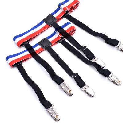 China Adjustable Braces Suspenders Mens Shirt Stays With Non-slip Clips Adjustable Elastic Shirt Garter Suspenders Shirts Holder for sale