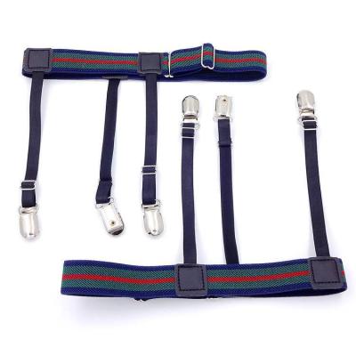 China Men's Police Garters Non-slip Adjustable Braces Adjustable Braces Shirt Dress Suspenders Clip Fixed Clip Police Elastic for sale