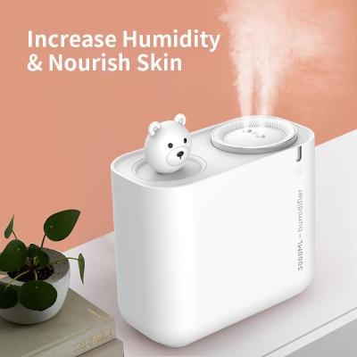 China Custom Hotel OEM Diffusers Support Rainbow Colorful 3L Big House LED Ultrasonic Humidifier Mist Maker for sale