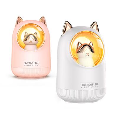 China New Mini Cute Pet Kitten Kid Car Air Humidifier Bedroom Smart Home Mist Car Small Ultrasonic USB Rechargeable Humidifier for sale