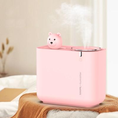 China Rainbow Bear Hotel Big Large H2O LED 3L Colorful Portable Diffuser Nebulizer Room Humidifier Humidifier for sale