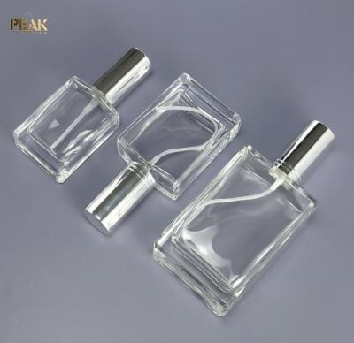 China 30ml 50ml 100ml Cosmetic Empty Square Square Atomizer Spray Perfume Glass Rectangular Bottle for sale