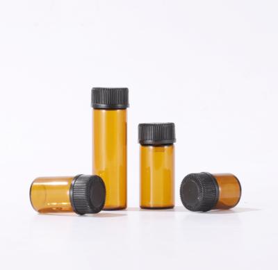 China Essential Oil 2ml 3ml Cosmetic Tiny Amber Glass Vials for sale