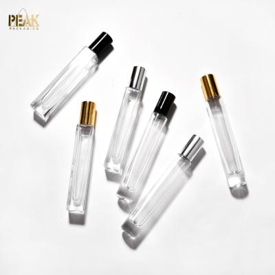 China Clear 10ml Cylinder Perfume Glass Bottle Cosmetic Roll On Bottle 10ml Roll On Bottle For Essential Oil for sale