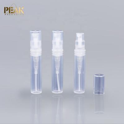 China 2ml 3ml 4ml 5ml Cosmetic Plastic Clear Refillable Luxury Mini Perfume Spray Bottle for sale