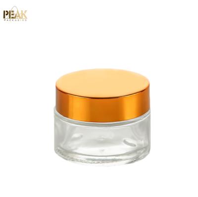 China Cosmetic Clear Empty Frosted Glass 2oz 1oz 50g 50ml 100ml 50ml Skin Face Body Cream Containers Cosmetic Jars for sale