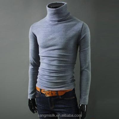 China Breathable Mens Silk Polo Neck Tops 100% Mulberry Silk for sale