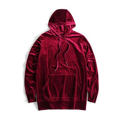 China Manufacture Men Custom Anti-wrinkle Embroider Logo Velvet Hoodies for sale