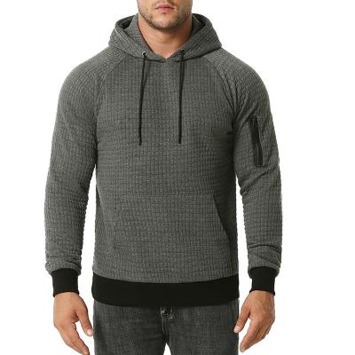 China Hot Sale Anti-wrinkle Mens Quilted Pullover Men Crewneck Sweatshirt Black Hoodies for sale