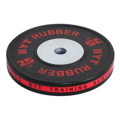 China Universal BYT Bodybuilding Plate Weight Bumper Plate Rubber Competition Bumper Plate for sale