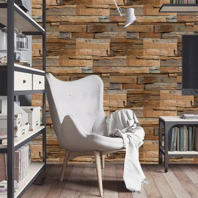 China 6 Pieces Modern Rectangular Frosted Slate Stone Pattern Small Pieces Self-adhesive Wallpaper Home Wall Stickers Decoration 3D Effect for sale