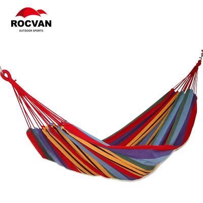 China Portable Rainbow 2 Person Portable Garden Beach Travel Canvas Outdoor Camping Hammock for sale