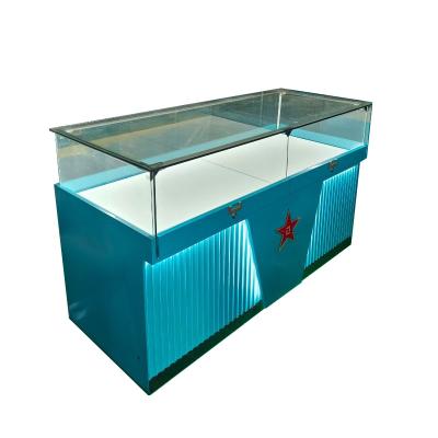 China Classic Customized LED Light Ring Jewelry Glass Showcase Display Glass Jewelry Retail Store Kiosks MDF for sale