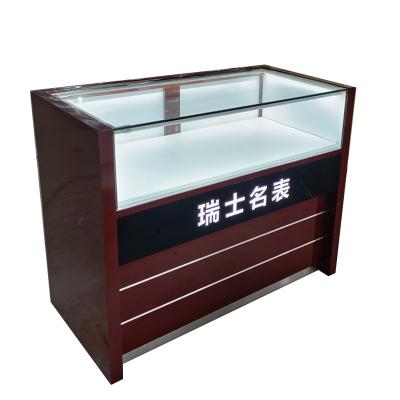 China Classic Wood Showcase Glass Eyes Retail Sunglass Display Cabinets Jewelry Display Cases With LED Lighting for sale