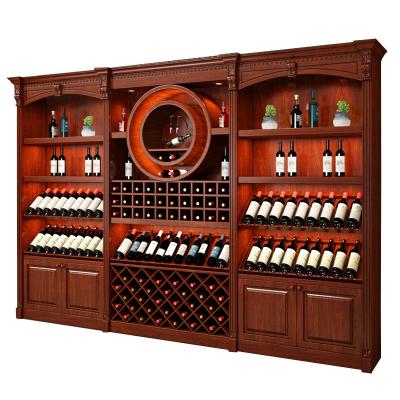 China Classic Wholesale High Quality Wood Wooden Display Storage Liquor Beverage Display Shelf Wine Cabinet For Retail Store for sale