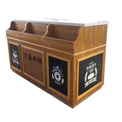 China Classic Customized Design Branded Wooden Retail Cafe Counters Bakery Display Cabinet Counter for sale