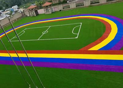 China 37mm Rainbow Colored Artificial Turf Astroturf Grass Purple Blue Yellow for sale