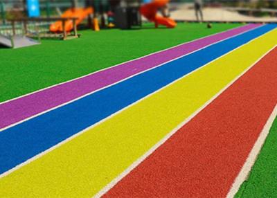 China 13mm Rainbow Colored Artificial Turf Lawn For School Decoration for sale