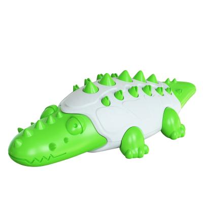 China Top Quality Sustainable Amazon Cartoon Crocodile Dog Food Dispenser Chew Toys For Indoor And Outdoor LDD211105 for sale