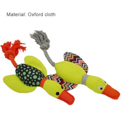 China Wholesale Sustainable Soft Squeaky Chew Goose Interactive Pet Toy Dog Puppy Toys With Cotton Rope for sale