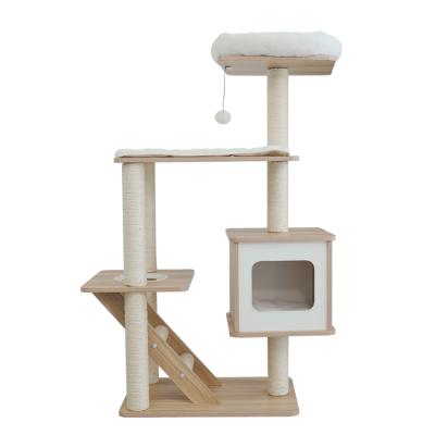 China Large Toy Cat Castle Cat Tree Interactive Wooden Viable for sale