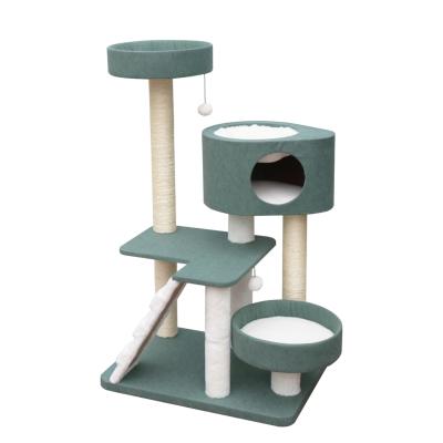 China Large Viable Tower Cat Climbing Tree Frame Rascador Para Gatos Cat Tree Wooden Scratcher Furniture Tree Cat a Chat for sale