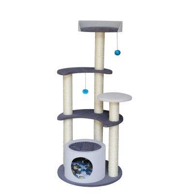 China Cat Furniture Cat Tree Tower Viable Large Rascador Para Gatos Tree a Chat for sale