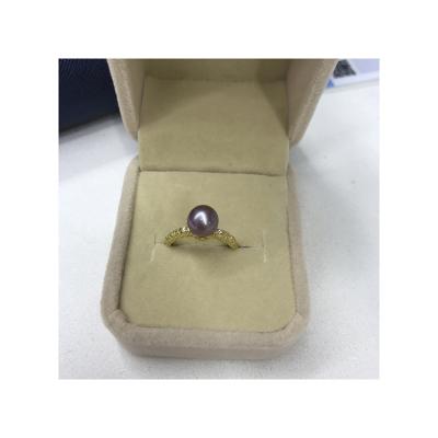 China Other Freshwater Pearl Ring Design Latest 925 Sterling Silver Natural Real Purple Pearl for sale