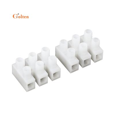 China PA66 Golten GT1450HB-10.0mm Pitch 3pole Plastic Electrical Nylon Feed Through Screw Terminal Block for sale