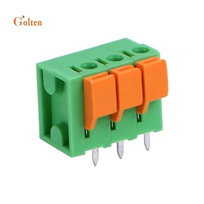 China PCB board 5.08mm pcb board in screwless connector spring terminal block push-in 3pin wire terminal block for sale