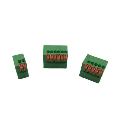 China PA66 UL94V-0 2P 5P 6P 2.54mm Pitch Spring Terminal Block PCB Screwless Terminal Blocks With Right Angle Golten GT141R for sale