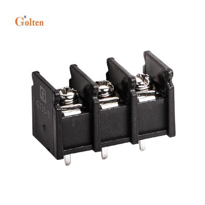 China PBT 8.5mm Pitch 3 Pin 3Way PCB Barrier Terminal Block Connector Black 300V 20A for sale