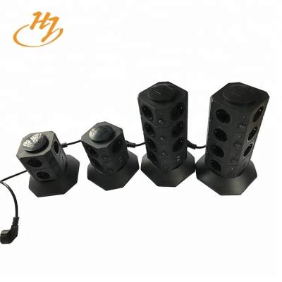 China Office Use Huijun Brand New Products Black Vertical Tower Socket 1.8m / 2m / 3m for sale