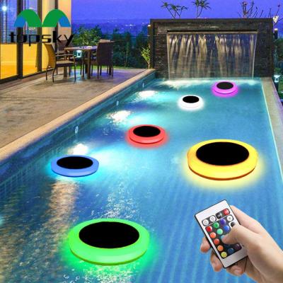 China Garden Ip68 Smart Sensor Led Rgb Color Lamp Floating Swimming Pool Solar Light  Outdoor Waterproof With Solar Powered for sale