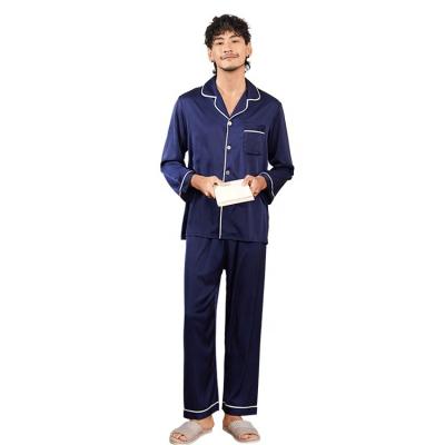 China New Fashion High Quality QUICK DRY Plain Color Silky Men's Pajama Suit Wholesale for sale