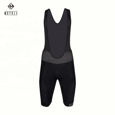 China Antibacterial Elastic Breathable Quick Dry Men's High Bib Recycling Shorts With Black Reflective Logo for sale