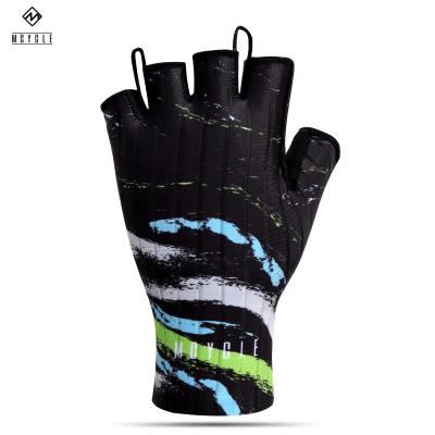 China Glue Folding Wrist End Without Stitching Recycling Shockproof Glove Bike Bicycle Cycling Gloves MTB Sports Breathable Gel Air Cloth Gloves Half Finger Stripe for sale