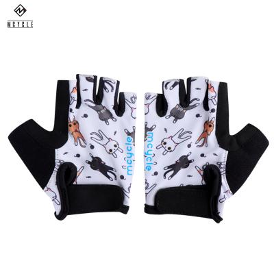 China Mcycle Half Finger Kids Half Finger Silicone Gel Anti Skidding Protection Cycling Racing Gloves for sale