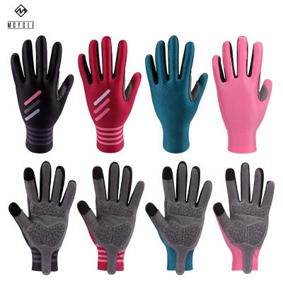 China Glue Folding Wrist End No Stitching New Design Mountain Bike Finger Touch Screen Gloves Cloth Cycling Men&Women Custom Long for sale