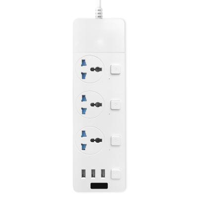 China Flame Retardant Material Supplies 3 USB Ports Fireproof Material USB Ports Security Door Electrical Switch Outlets Wall Mount Power Strip Independent Surge Protector for sale