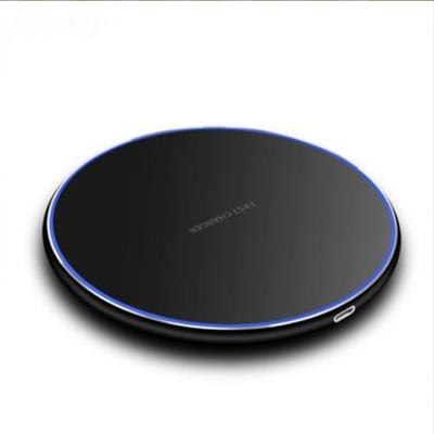 China Popular Mobile Phone Wireless Simple Round Desktop Fast Charging Metal Charger Mirror 10W Smart QI Wireless Charger for sale