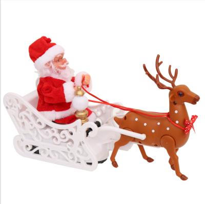 China Other Santa Deer Pull Cart Christmas Decoration Elk Sled Children's Toy Electric Dolls for sale