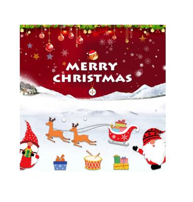 China Amazon Popular Explosive Mall Window Decorations Christmas Elk Gift Christmas Glass Decoration Santa Claus Static Sticker Christmas for sale