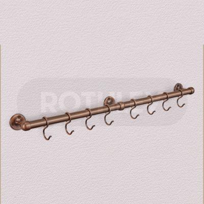 China Sustainable ROTHLEY Antique Copper Utensil Rail for Kitchen Rack Drying Rack Wall Mount for sale