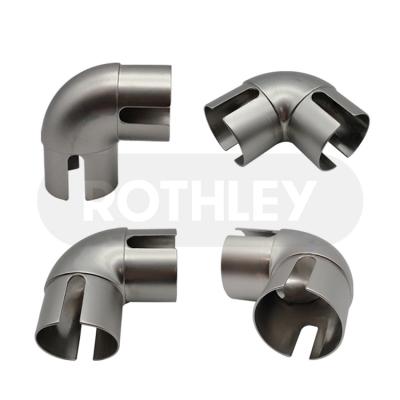 China Modern Rothley Stainless Steel 90 Degree Handrail Fitting Tube Elbow Hand Railpipe Connector For Staircase Railing Handrail Elbow for sale