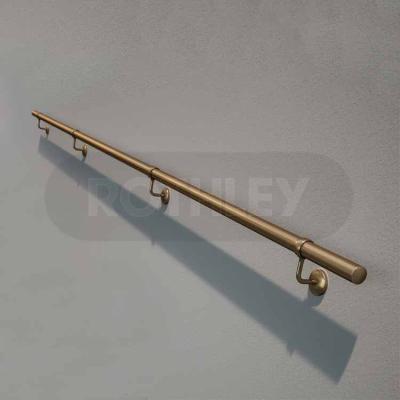 China Modern Rothley Steel Pipe Metal Stair Railing Black Staircase Railing For Outside Stair Grab Rail for sale