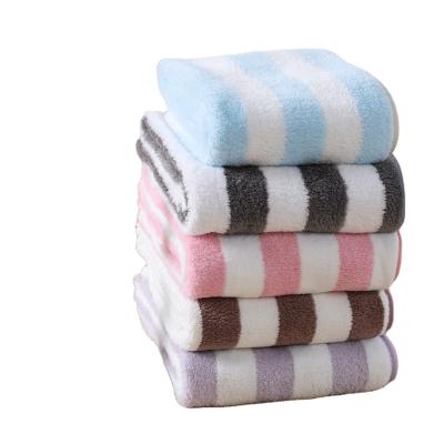 China Child Safe Manufacturers Wholesale High Quality Super Soft Color Does Not Shed Hair To Thin To Deform Velvet Cation Knitted Coral Bath Towel for sale