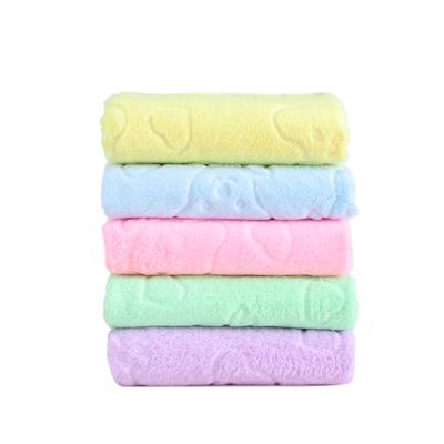 China QUICK DRY Microfiber Yoga Non Slip Reusable Custom Printing Color Drying Fleece Terry Linen Baby Coral Towel for sale